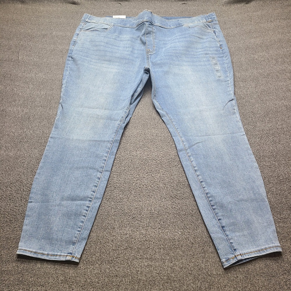 Sonoma Jeggings Women 26W Light Blue New‎ High Rise Skinny Pull On Stretch Denim